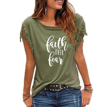 Load image into Gallery viewer, Faith Over Fear Cowgirl T-Shirt

