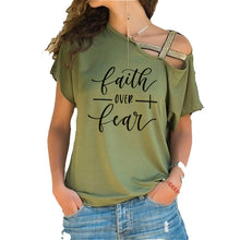 Load image into Gallery viewer, Faith Over Fear Off-Shoulder Fashion Top
