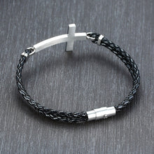 Load image into Gallery viewer, Black Cross Bold Statement Fashion Bracelet
