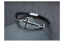 Load image into Gallery viewer, Black Cross Bold Statement Fashion Bracelet
