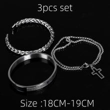 Load image into Gallery viewer, Padre Nuestro (Our Father) Stainless Steel Bracelet Set
