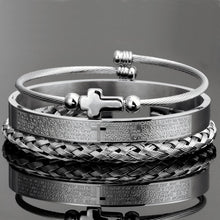 Load image into Gallery viewer, Padre Nuestro (Our Father) Stainless Steel Bracelet Set
