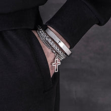 Load image into Gallery viewer, Padre Nuestro (Our Father) Stainless Steel Bracelet Set
