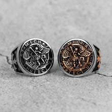 Load image into Gallery viewer, Saint Michael Protect Us Stainless Ring
