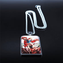 Load image into Gallery viewer, Saint Michael Storybook Stainless Steel Chain Necklace
