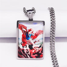 Load image into Gallery viewer, Saint Michael Storybook Stainless Steel Chain Necklace
