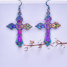Load image into Gallery viewer, Rainbow Patina Rosary Earrings
