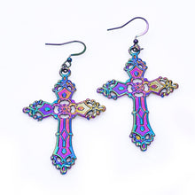 Load image into Gallery viewer, Rainbow Patina Rosary Earrings
