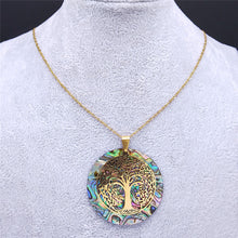 Load image into Gallery viewer, 14K Gold Plated Stainless Steel Fruit of Truth of the Tree of Life Necklace
