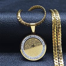 Load image into Gallery viewer, Stainless 14K Plated Padre Nuestro Prayer Choker
