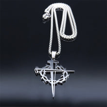 Load image into Gallery viewer, Stainless Steel Never Fade Carry The Cross Crown of Thorns Chain
