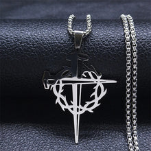 Load image into Gallery viewer, Stainless Steel Never Fade Carry The Cross Crown of Thorns Chain
