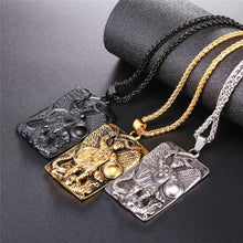 Load image into Gallery viewer, Stainless Archangel St. Michael Storybook Chain Necklace
