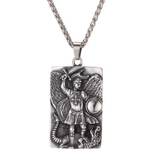 Load image into Gallery viewer, Stainless Archangel St. Michael Storybook Chain Necklace
